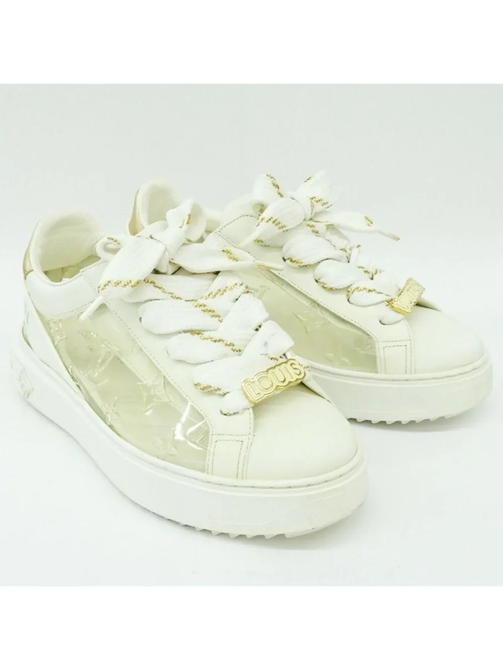 Louis Vuitton Time Out Sneakers White Leather 36.5